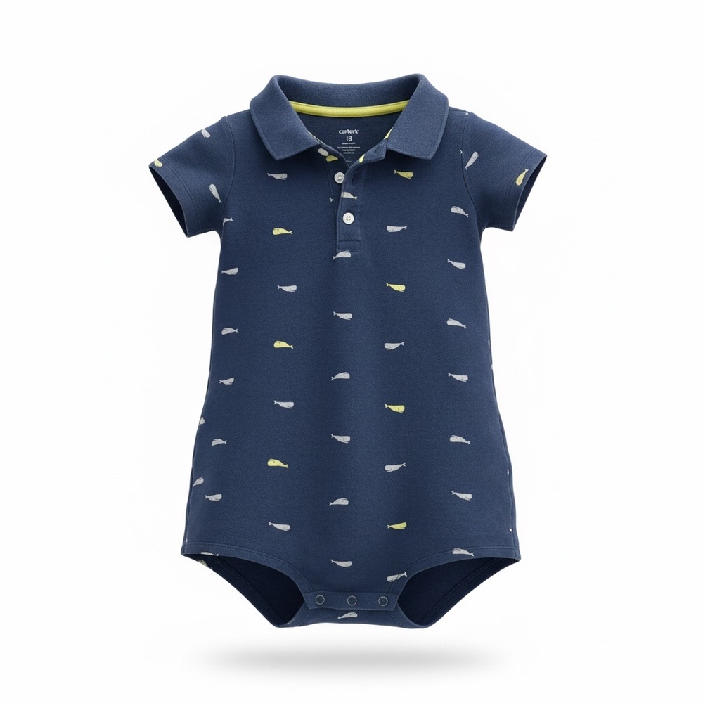 Carter's Blue and Bright Green Baby Bodysuit